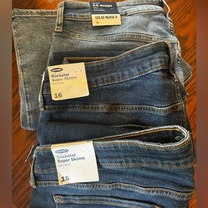 Three NWT Old Navy Size 16 Jeans. All 3 for $25